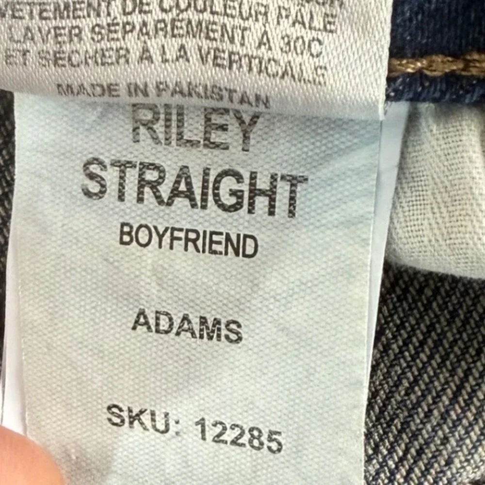 DL1961 Riley Straight Boyfriend Jeans Blue Adams Distressed 12285 Womens Size 28